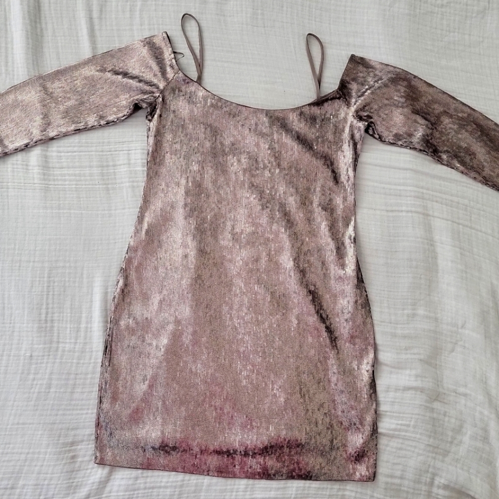 Express Dress | Sequin |Long Sleeve | Mini  Dress | Size L